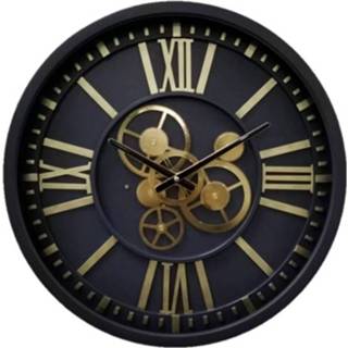 👉 Klok grijze metaal grijs - uurwerk wandklok industrieel 46 cm 8720701177307