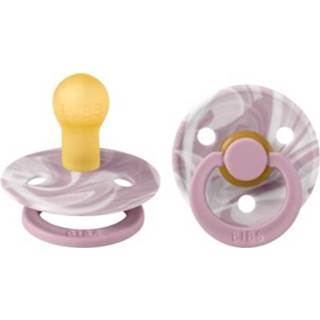 👉 Speen wit paars BiBS - Round Pacifier Stage 2 Fopspeen 6+ maanden stuks Heather White / 5713795234943