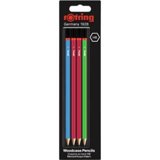 👉 Potlood active rotring woodcase core hb blisterà 4 stuks assorti 3026980942168
