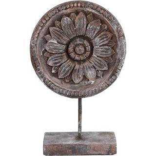 👉 Ornament bruin aardewerk zonnebloem - op voet 39 cm 8718317907234