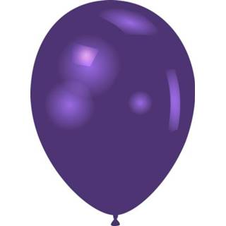 👉 Latex ballonnen metallic 12cm 100 st - Paars