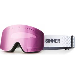 👉 PINE SKIBRIL - WIT FRAME + ROZE LENS kopen? | SINNER