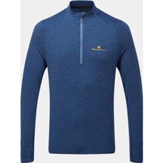 👉 Sportshirt blauw mannen m polyester Ronhill Life Practice 1/2 Zip - Heren DarkCobaltMarl/Sunray 5051508564735 7761033396449