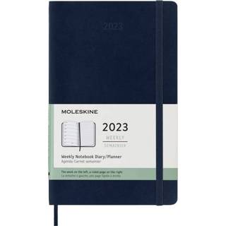 👉 Agenda saffierblauw large active notitieboek 2023 Moleskine 12mnd soft cover 8056420855890