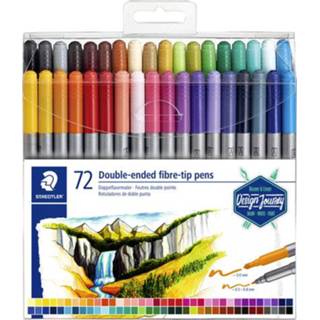 👉 Kleurstift active Staedtler dubbele punt fijn en ultrafijn etuià 72 stuks assorti 4007817042809