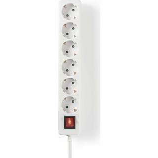 👉 Stekkerdoos wit active Nedis EXSO630F2WT Beschermend Contact Met Aan/uit-schakelaar 6-wegs 3,0 M 5412810291021