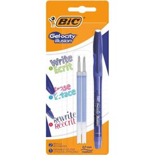 👉 Blauw active Gelschrijver Bic Gelocity Illusion +2 vull 3086123689565