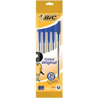 👉 Balpen blauw medium active Bic Cristal blisterà 5 stuks