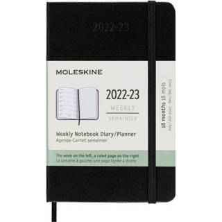 👉 Agenda zwart active notitieboek 2022-2023 Moleskine 18mnd Pocket hard cover 8053853606891