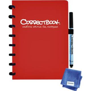 👉 Notitieboek rood active Correctbook A5 lijn 40blz horizon red