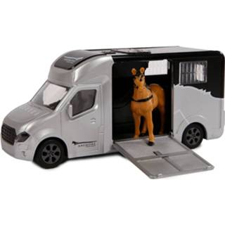 👉 Grijs active kinderen Kids Globe Die-cast Paardentruck met Licht en Geluid 8713219362303