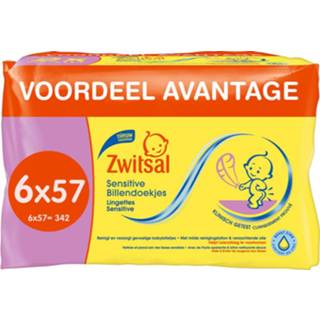 👉 Billendoekje baby's Zwitsal - Billendoekjes Sensitive 6 x 57 342 babydoekjes 7436926533569