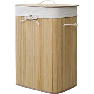 👉 Wasmand wit bamboe active Homestyle Pro Rechthoekige 40x30x60 cm Naturel/Wit 7423423270219