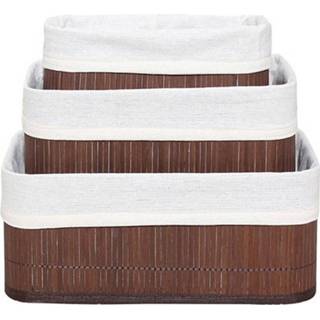 👉 Opbergmand bruin wit bamboe active Homestyle Pro Opbergmanden 3 Stuks Bruin/Wit 7423406644655