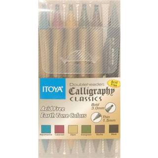 Kalligrafiepen Itoya penpunt Γ 6 basis funkleuren active 1399516 CL10 1.5Γ©n Active Kalligrafiepen Itoya CL10 1.5Γ©n 3.0mm penpunt set Γ 6 basis funkleuren