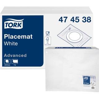 👉 Placemat wit papier active Placemats Tork 42x27cm 500st 474538 7322541492711