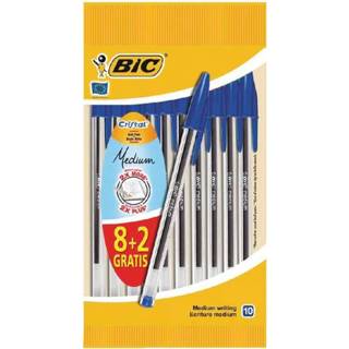 👉 Balpen blauw medium active Bic Cristal zakjeà 8+2 gratis 3086123264212