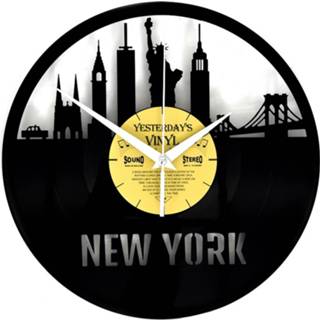 👉 Klok vinyl nederlands New York - Gemaakt Van Een Gerecyclede Plaat 7434833127130