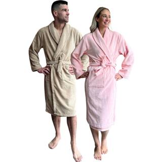 👉 Badjas roze zand lichtroze Hotel badjassen unisex - 2 kleuren-l/xl-zand 8699392000501 8699392000525 8699392000518 8699392000532