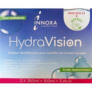 👉 Lenzenvloeistof active Innoxa Hydra Vision Multifunctionele - Zachte Contactlenzen 3x360ml + 100ml