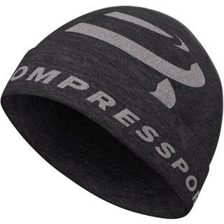 👉 Beanie zwart One Size Compressport Casual - Asphalte Black 7630102530414