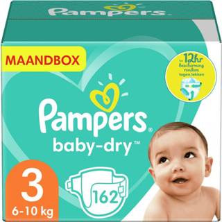 👉 Pamper 3 baby's Pampers - Baby Dry Maat Maandbox 162 luiers 8001841846712