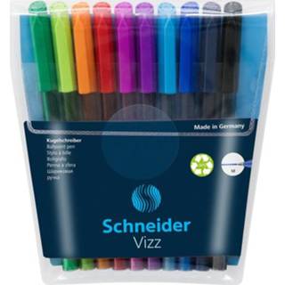 👉 Balpen medium active Schneider Vizz etuià 10 kleuren 4004675129949