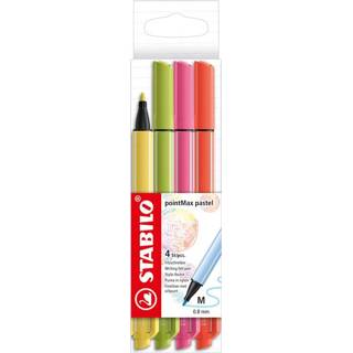 👉 Viltstift pastel active STABILO pointmax etuià 4 kleuren 4006381581820