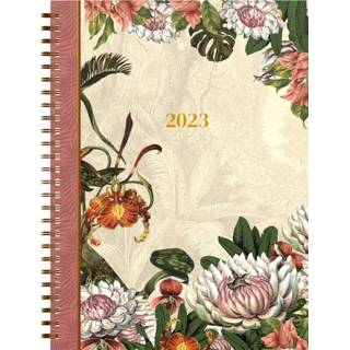 👉 Agenda beige active 2023 170x230 bureau wire-o Botanic 7dagen/2pagina's 5410574535894