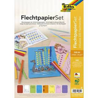 👉 Active Vlechtstrokenpapier Folia A4 8 kleuren assorti 4001868098051