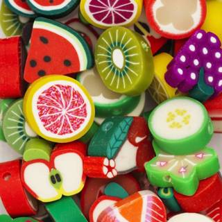 👉 Fruitmix active Polymeerklei kralen - 100 stuks 7320188046274
