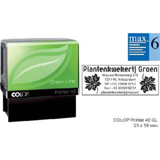 👉 Tekststempel donkergroen active Colop 40 green line personaliseerbaar 6regels 59x23mm 9004362435570