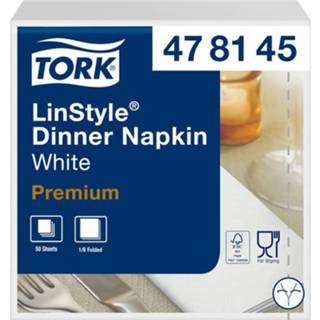 👉 Wit active Dinnerservetten Tork Premium LinStyle® 1/8 gevouwen 1-laags 50 st 478145 8584123160992