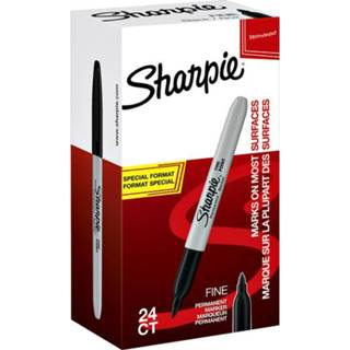 👉 Viltstift zwart active Sharpie rond 1.0mm F valuepack 20+4 gratis 3026980771287