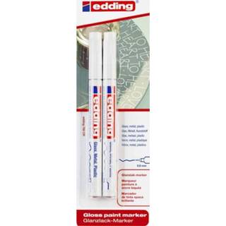👉 Viltstift wit active edding 780 lakmarker rond 0.8mm blisterà 2 stuks 4004764868032