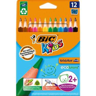 👉 Kleurpotlood active kinderen Kleurpotloden Bic Kids Evolution Triangle etuià 12 kleuren 3086124001632