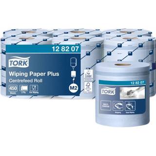 👉 Poetspapier blauw active Tork Wiping Plus M2 Centerfeed 2-laags 157m 128207 7310791218113