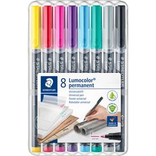 👉 Viltstift active Staedtler Lumocolor 318 permanent F setà 8 kleuren 4007817085400