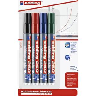 👉 Viltstift active edding 250 whiteboard rond 1.5-3mm blisterà 4 kleuren 4004764800544