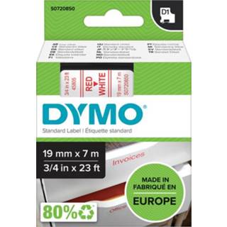 👉 Labeltape rood wit active Dymo 45805 D1 720850 19mmx7m op