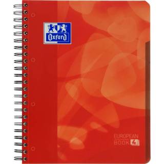 👉 Rood active Projectboek Oxford School A4+ 4-gaats ruit 5mm 120vel 8412771025748