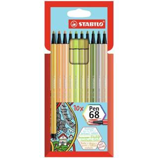 👉 Viltstift active STABILO Pen 68 etuià 10 nieuwe kleuren 4006381578882