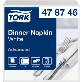 👉 Wit active Dinerservetten Tork 2-laags 1/4-vouw 150st 478746 3133200040051