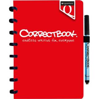 👉 Notitieboek rood active Correctbook Quantore A5 lijn 40blz 8712453087638