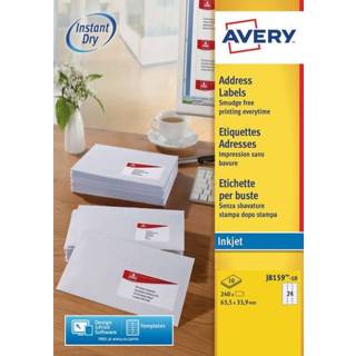 Etiket wit active Avery J8159-10 63.5x33.9mm 240stuks 3266550141175