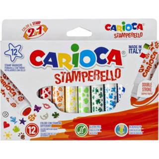 👉 Viltstift active Viltstiften Carioca stempelstift 2 in 1 setà 12 kleuren 8003511422400