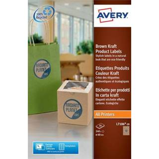 👉 Etiket bruin active Avery L7106-20 60mm 240stuks 4004182051825