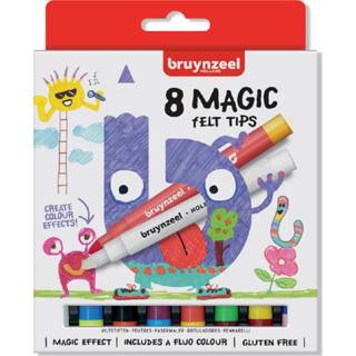 👉 Viltstift active kinderen Bruynzeel Kids Magic Points blisterà 8 stuks assorti 8712079420994