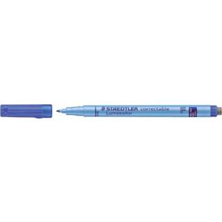 👉 Viltstift blauw active Staedtler Lumocolor 305 non permanent correctable F 4007817305003
