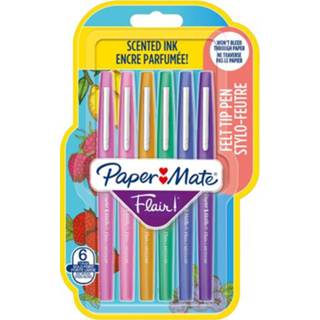 👉 Fineliner active Paper Mate Flair met geur blisterà 6 kleuren 3026981384660